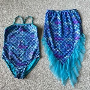 Girls Mermaid 2 Piece Bathing Suit